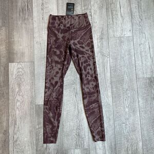 Nike One Luxe Leggings Womens XS Maroon All In Leopard Printed AT5763-291 NEW